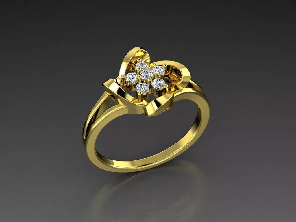 Diamond Jewelry Female Ring 3D print model 3D print model_0