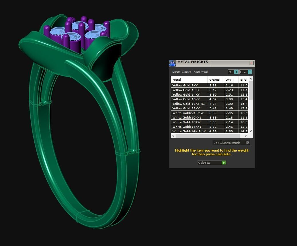 Diamond Jewelry Female Ring 3D print model 3D print model_7