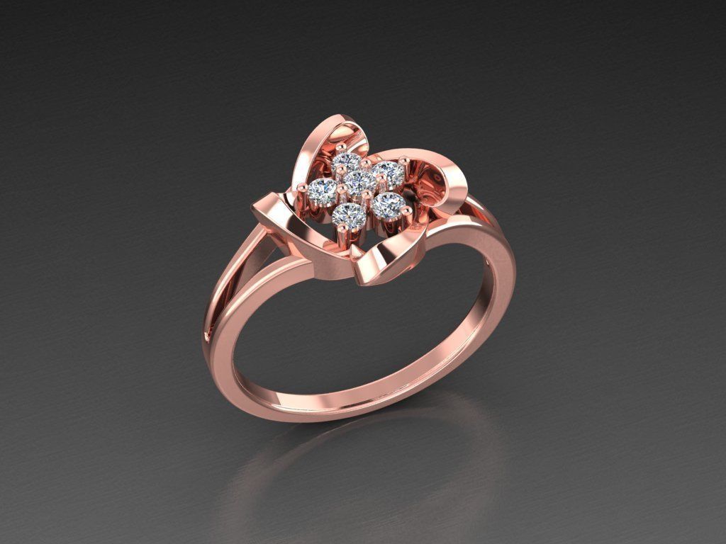 Diamond Jewelry Female Ring 3D print model 3D print model_8
