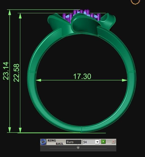 Diamond Jewelry Female Ring 3D print model 3D print model_5