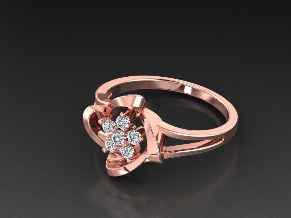 Diamond Jewelry Female Ring 3D print model 3D print model_9