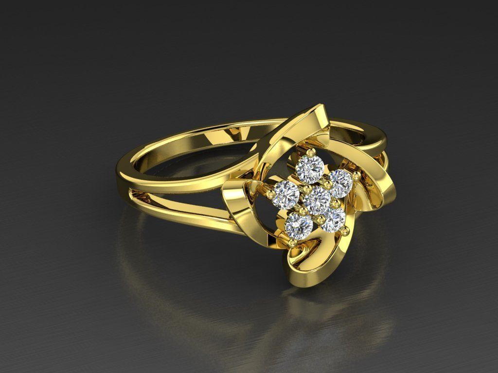 Diamond Jewelry Female Ring 3D print model 3D print model_12