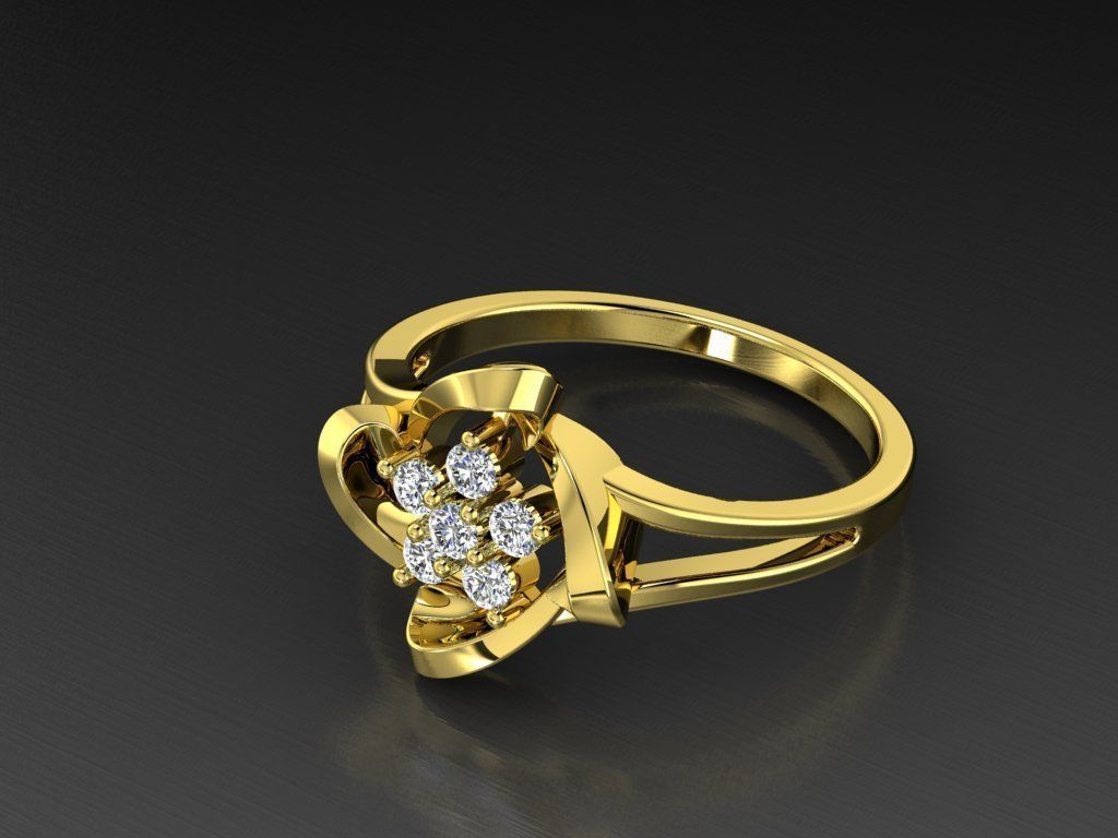 Diamond Jewelry Female Ring 3D print model 3D print model_13