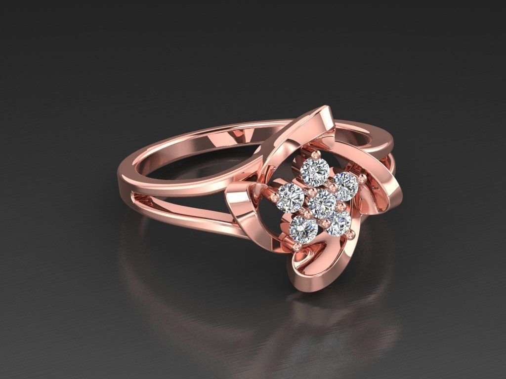 Diamond Jewelry Female Ring 3D print model 3D print model_1