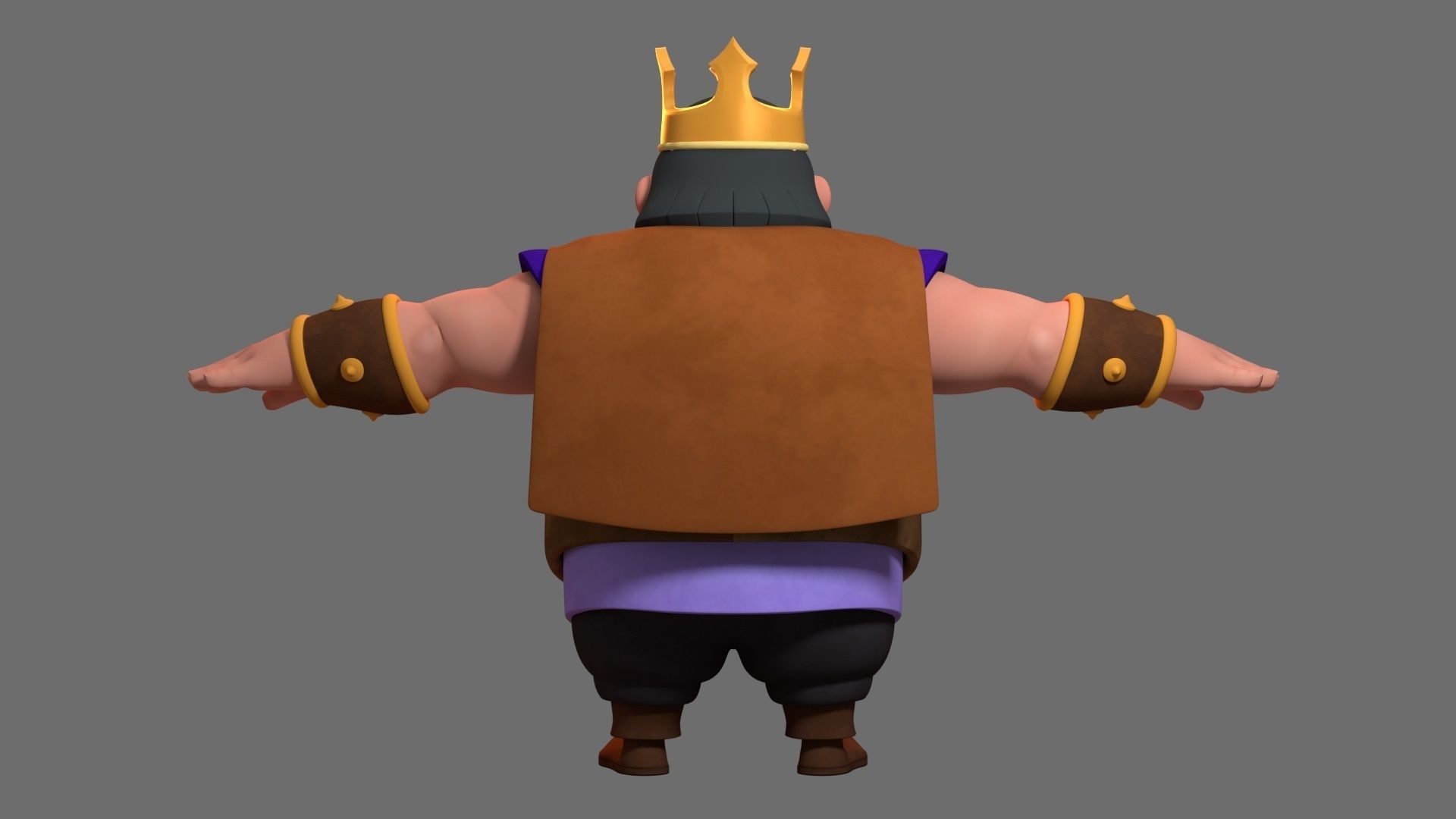 Rigged Cartoon King 3D model 3D model_6