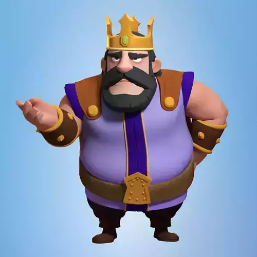 Rigged Cartoon King 3D model 3D model
