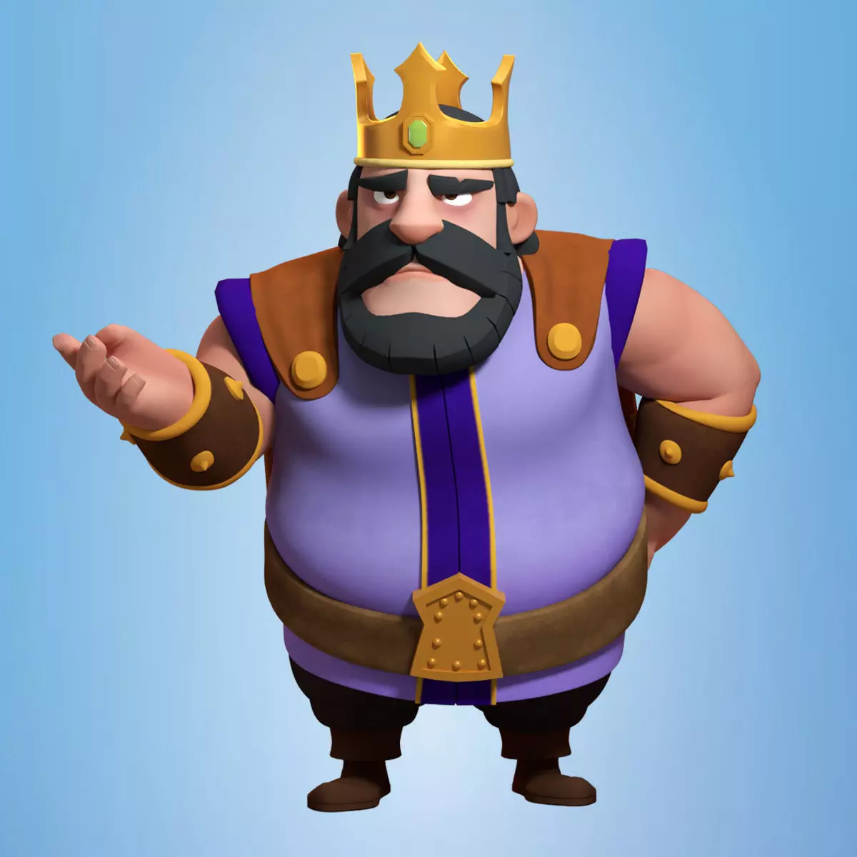 Rigged Cartoon King 3D model 3D model_0