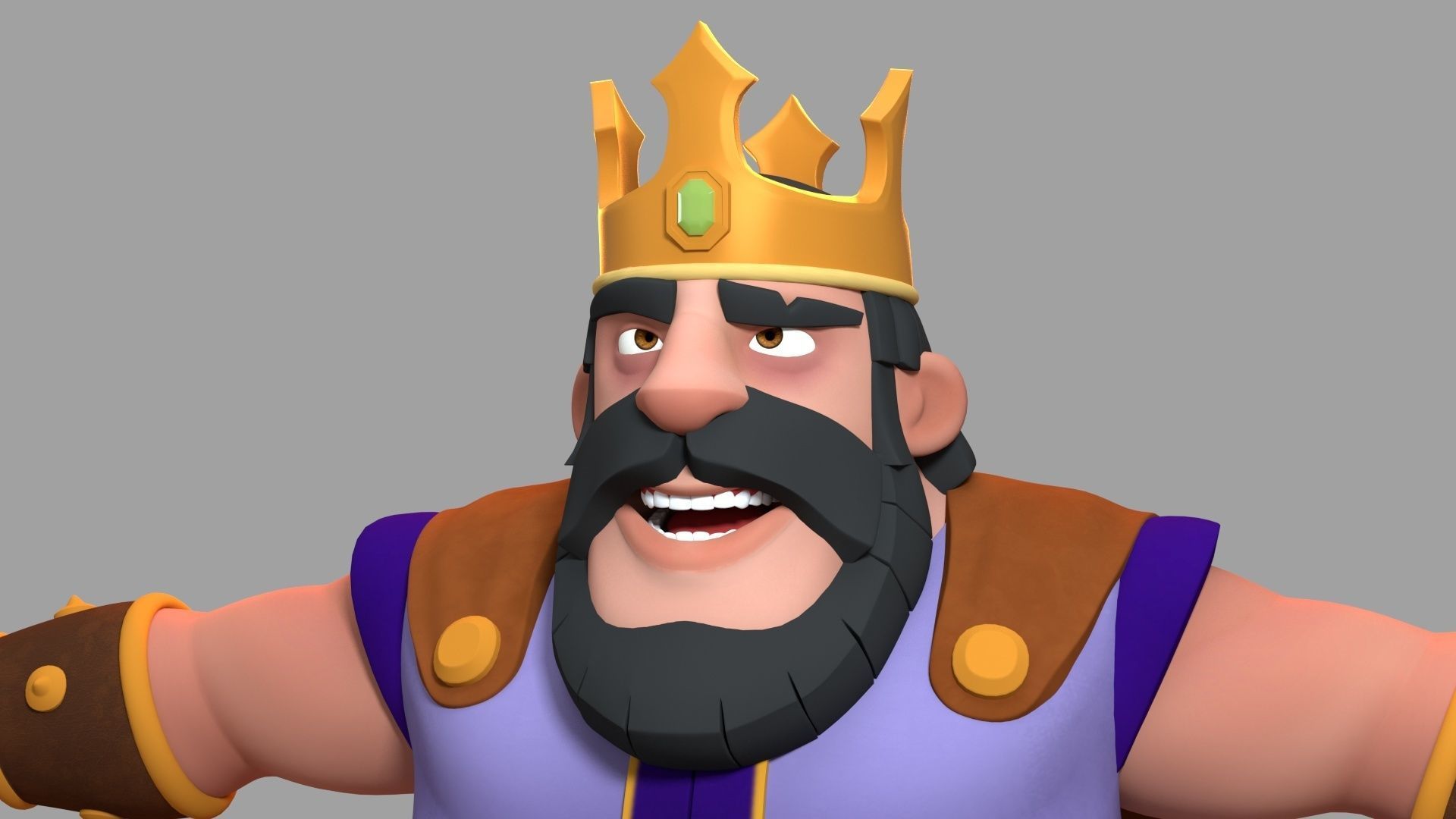 Rigged Cartoon King 3D model 3D model_9