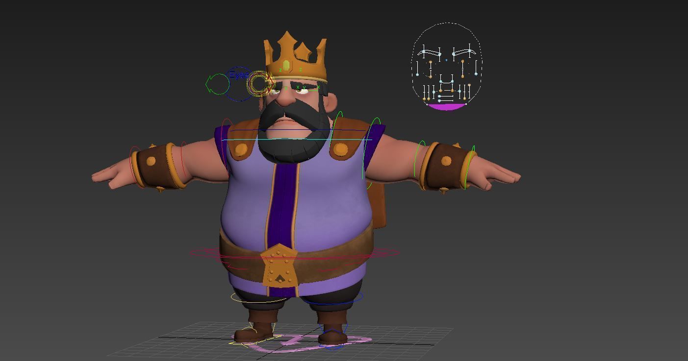 Rigged Cartoon King 3D model 3D model_12