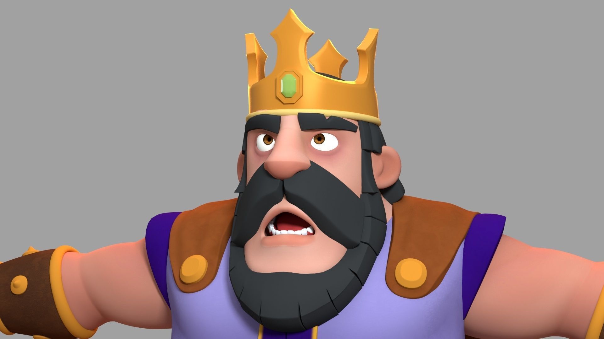 Rigged Cartoon King 3D model 3D model_7
