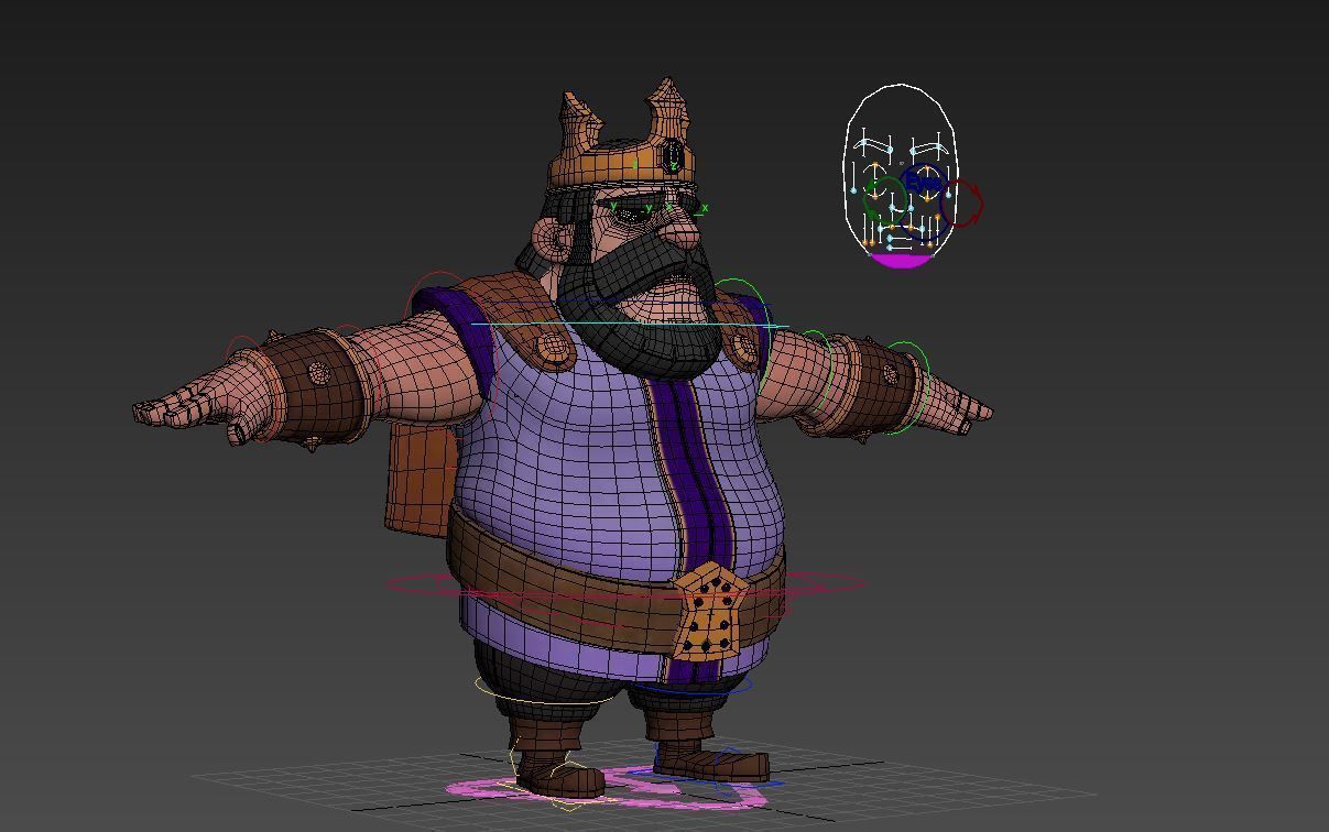 Rigged Cartoon King 3D model 3D model_13