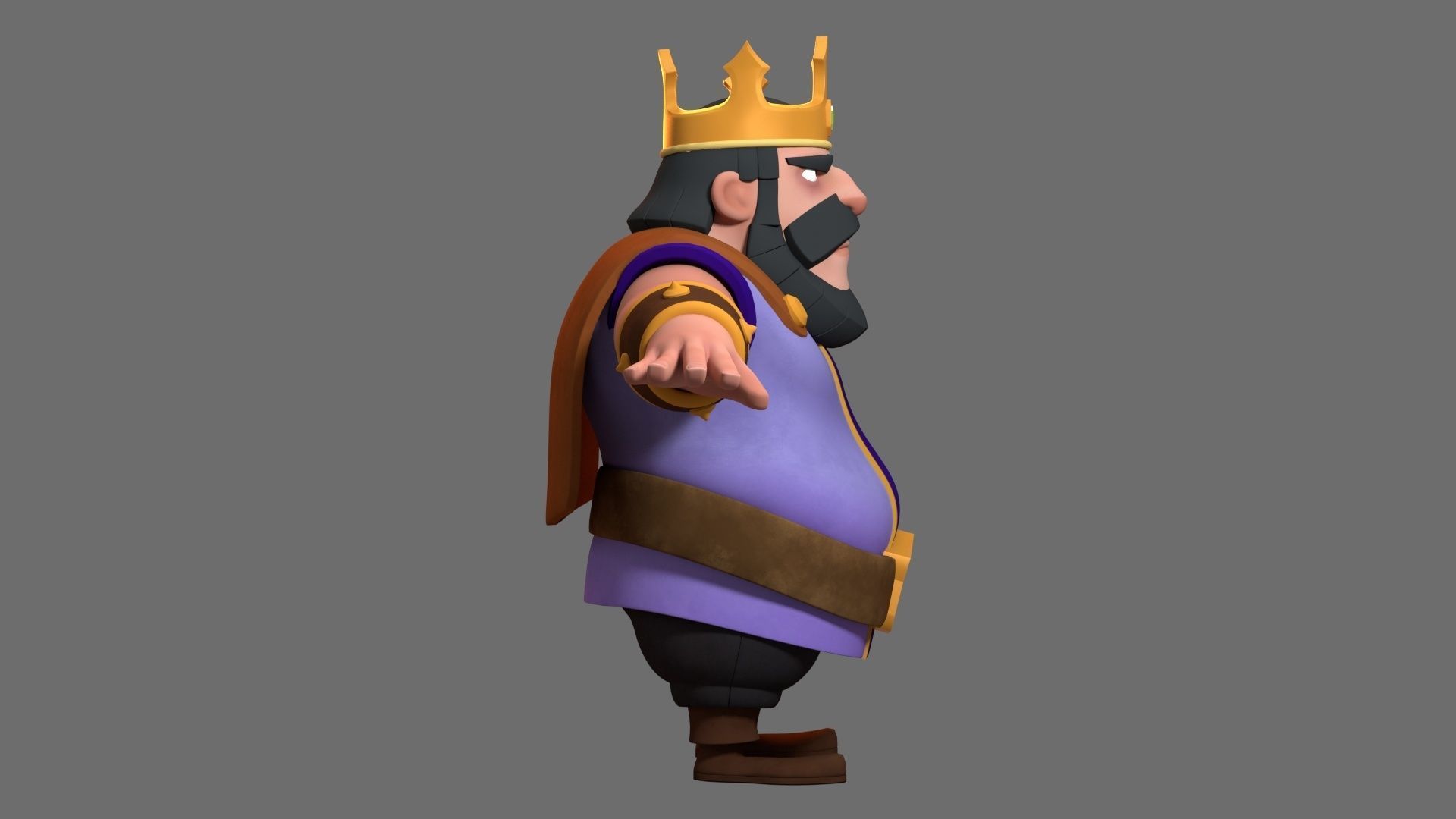 Rigged Cartoon King 3D model 3D model_5