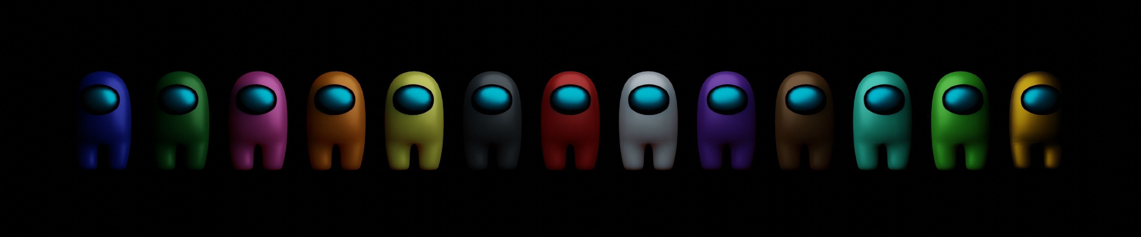 Among Us - Colors Pack Low-poly 3D model_1