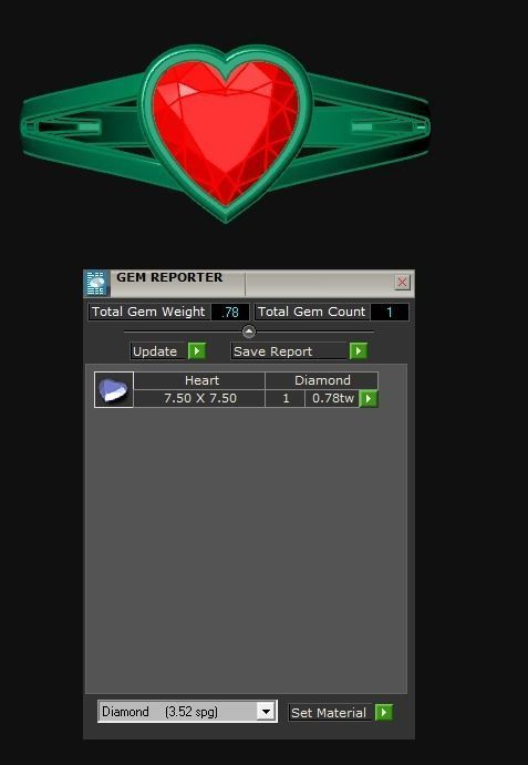 Diamond Jewelry Heart Women Ring  3D print model 3D print model_4