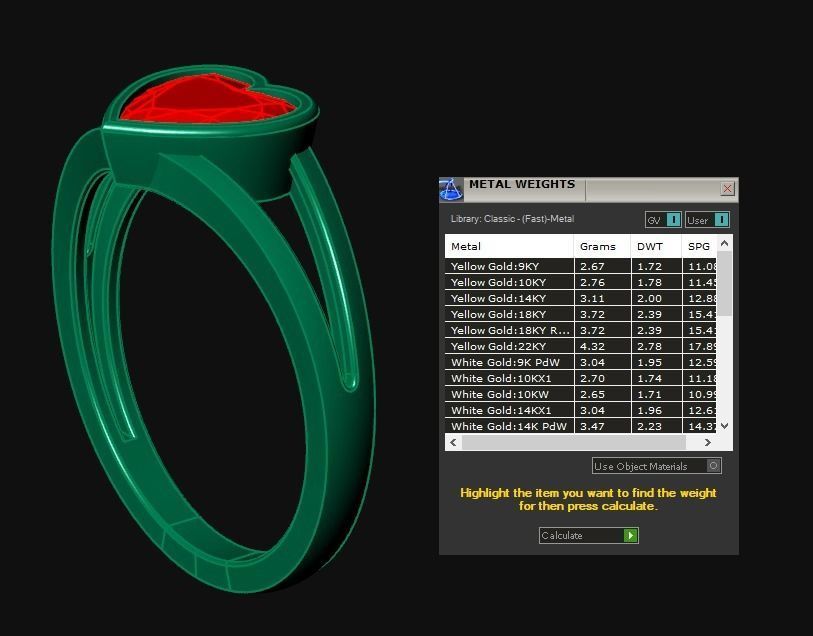 Diamond Jewelry Heart Women Ring  3D print model 3D print model_7