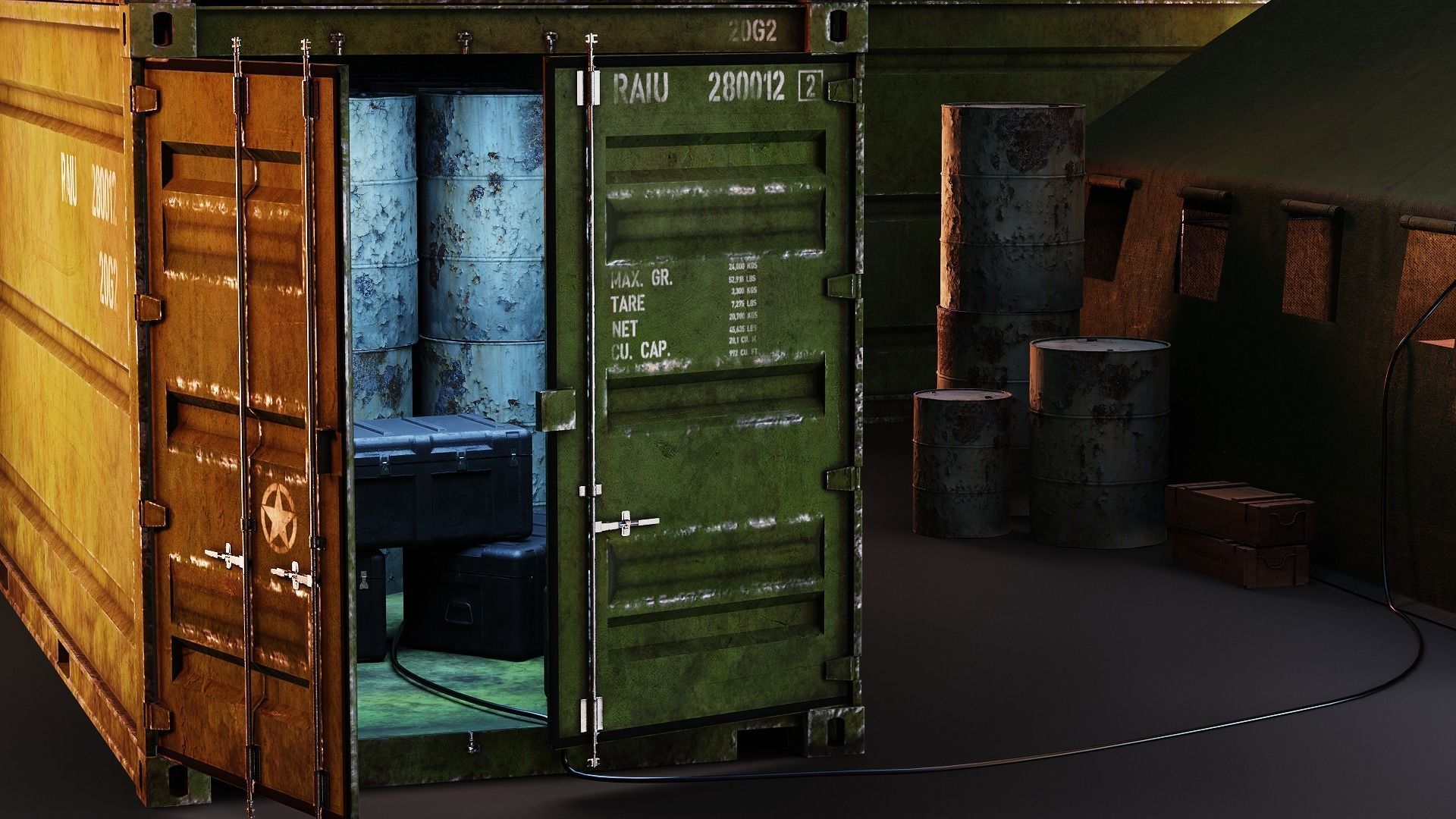 Military Base - Blender Full Scene Low-poly 3D model_11