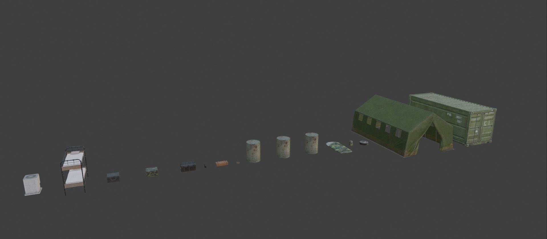 Military Base - Blender Full Scene Low-poly 3D model_26