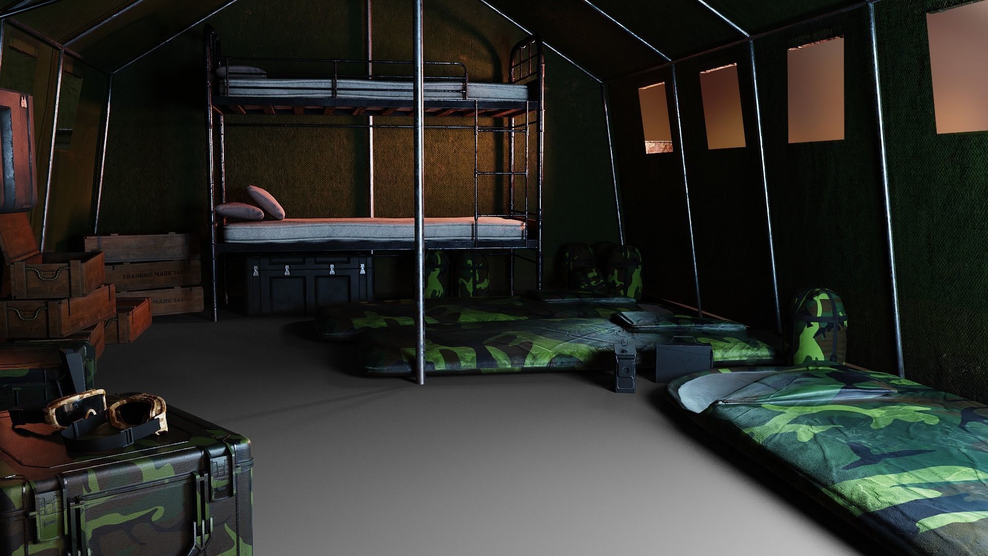 Military Base - Blender Full Scene Low-poly 3D model_15