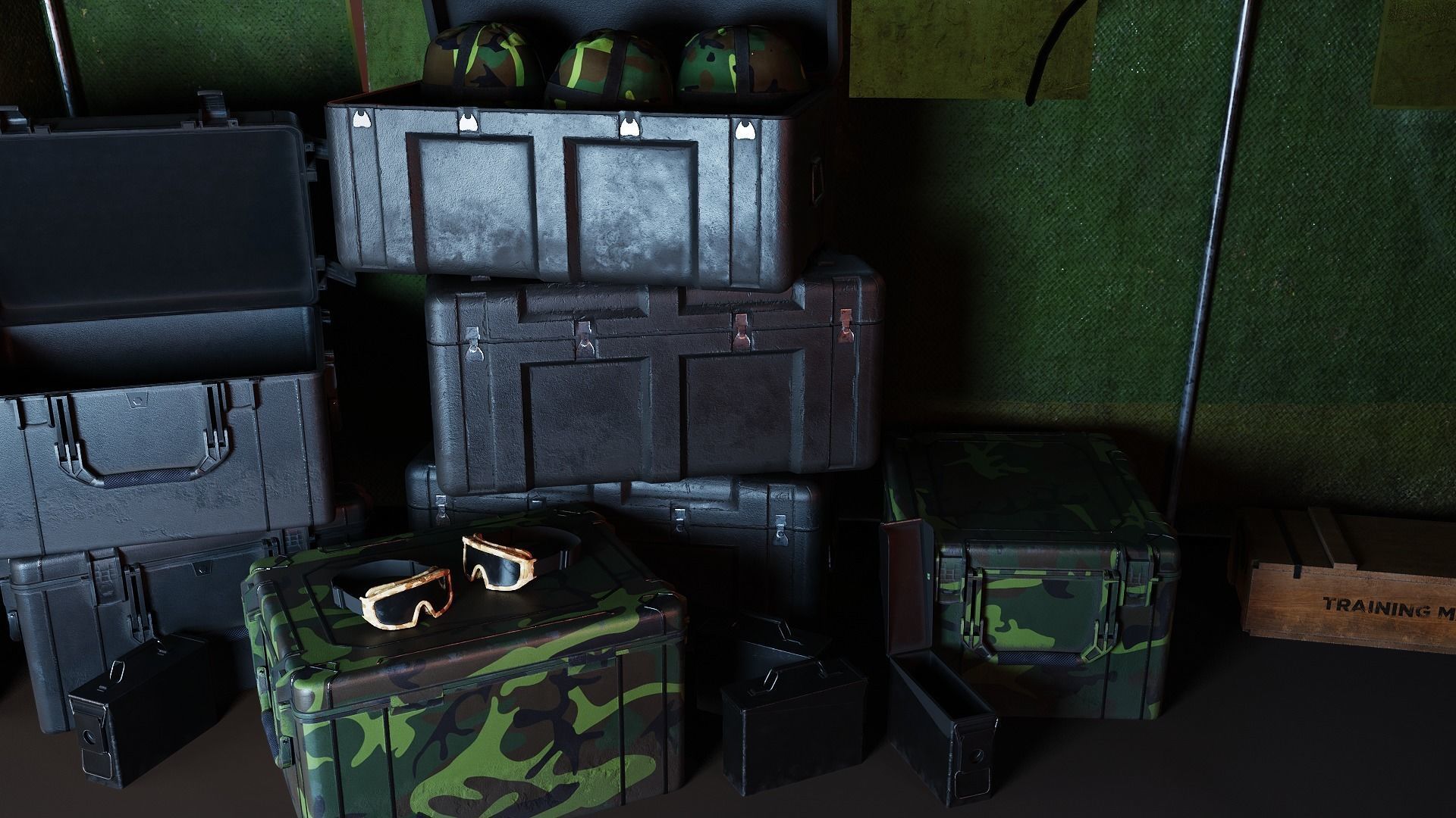 Military Base - Blender Full Scene Low-poly 3D model_14