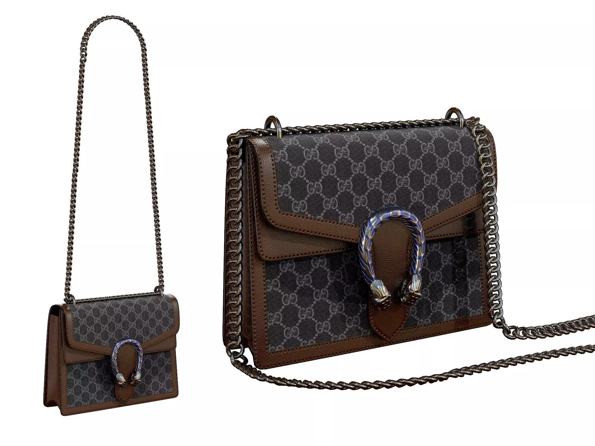 Gucci Dionysus GG Bag Classic Brown Dark Low-poly 3D model