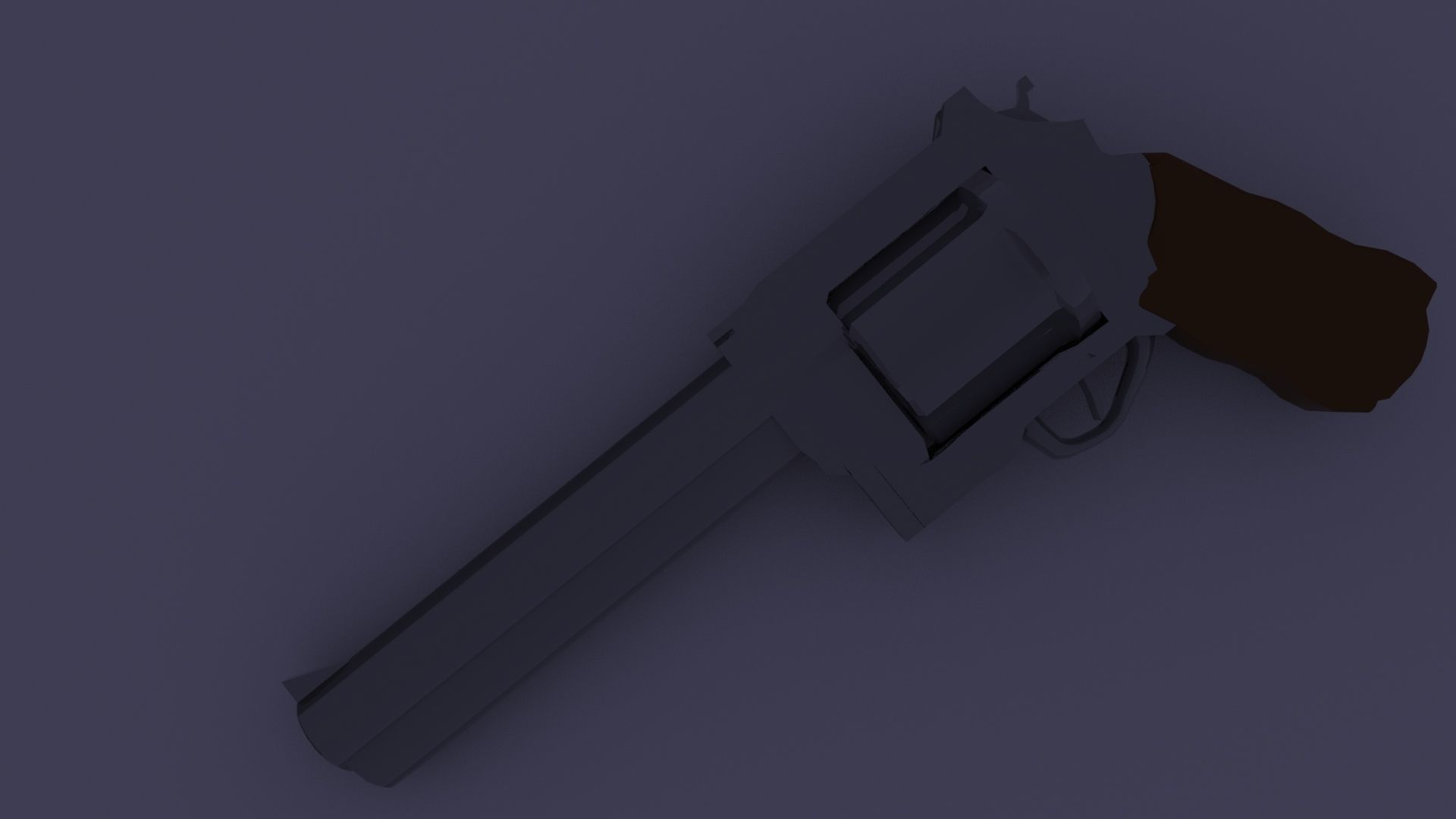 revolver gun Low-poly 3D model_2