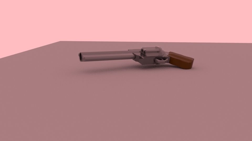 revolver gun Low-poly 3D model_3