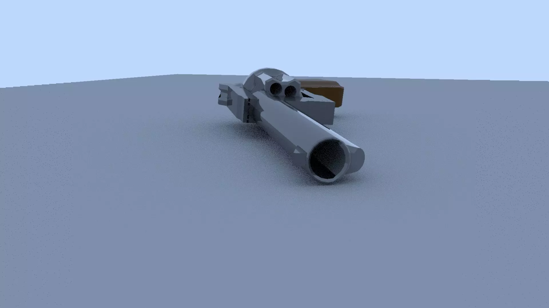 revolver gun Low-poly 3D model_0