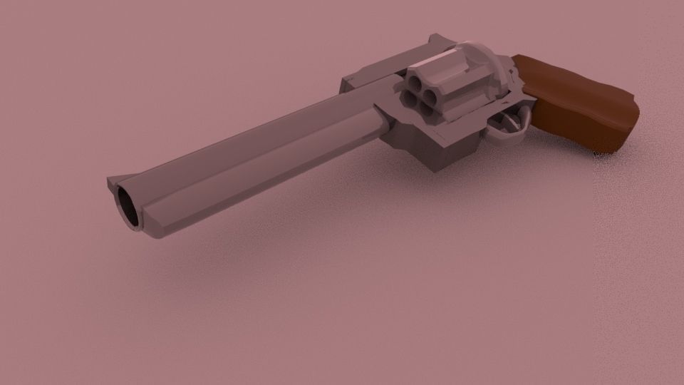 revolver gun Low-poly 3D model_1