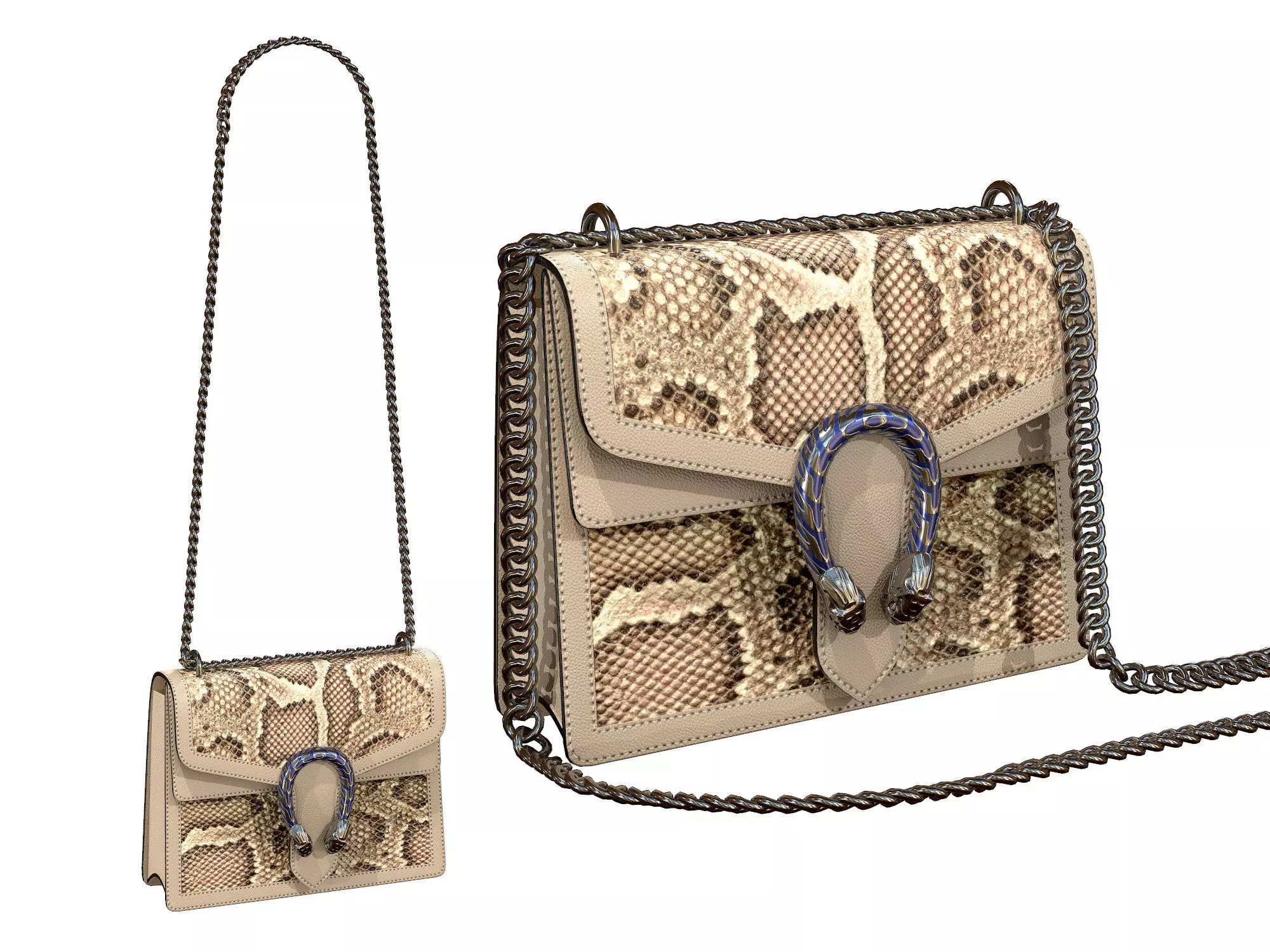 Gucci Dionysus GG Bag Snake Beige Low-poly 3D model