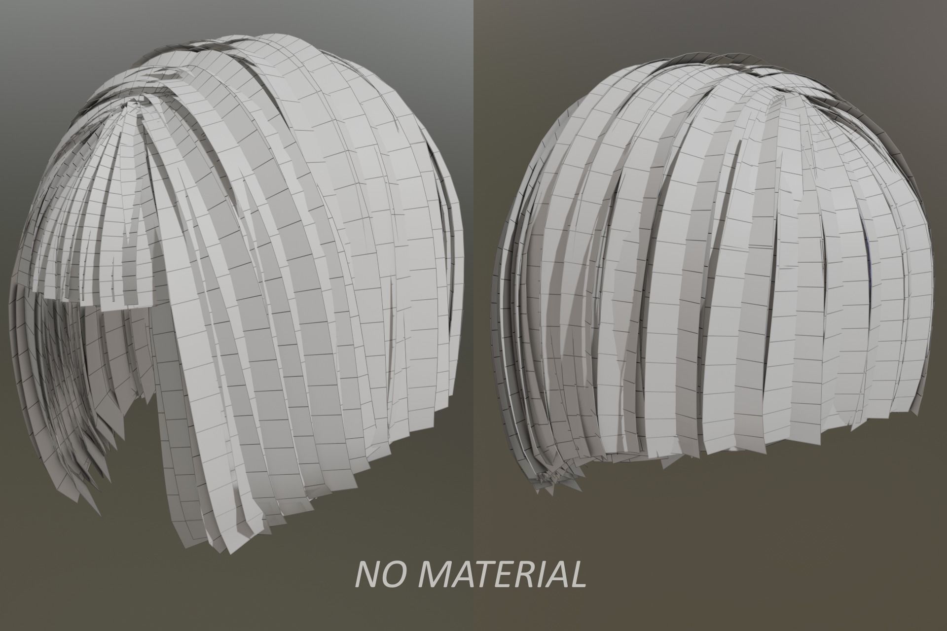 Game ready - female 3d classic bob hair Low-poly 3D model_2