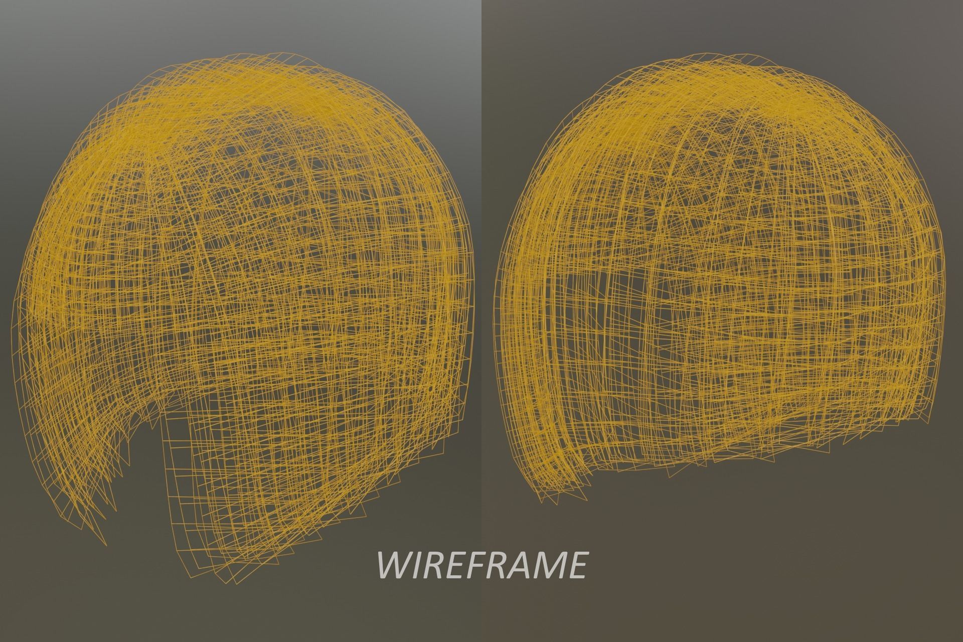 Game ready - female 3d classic bob hair Low-poly 3D model_3