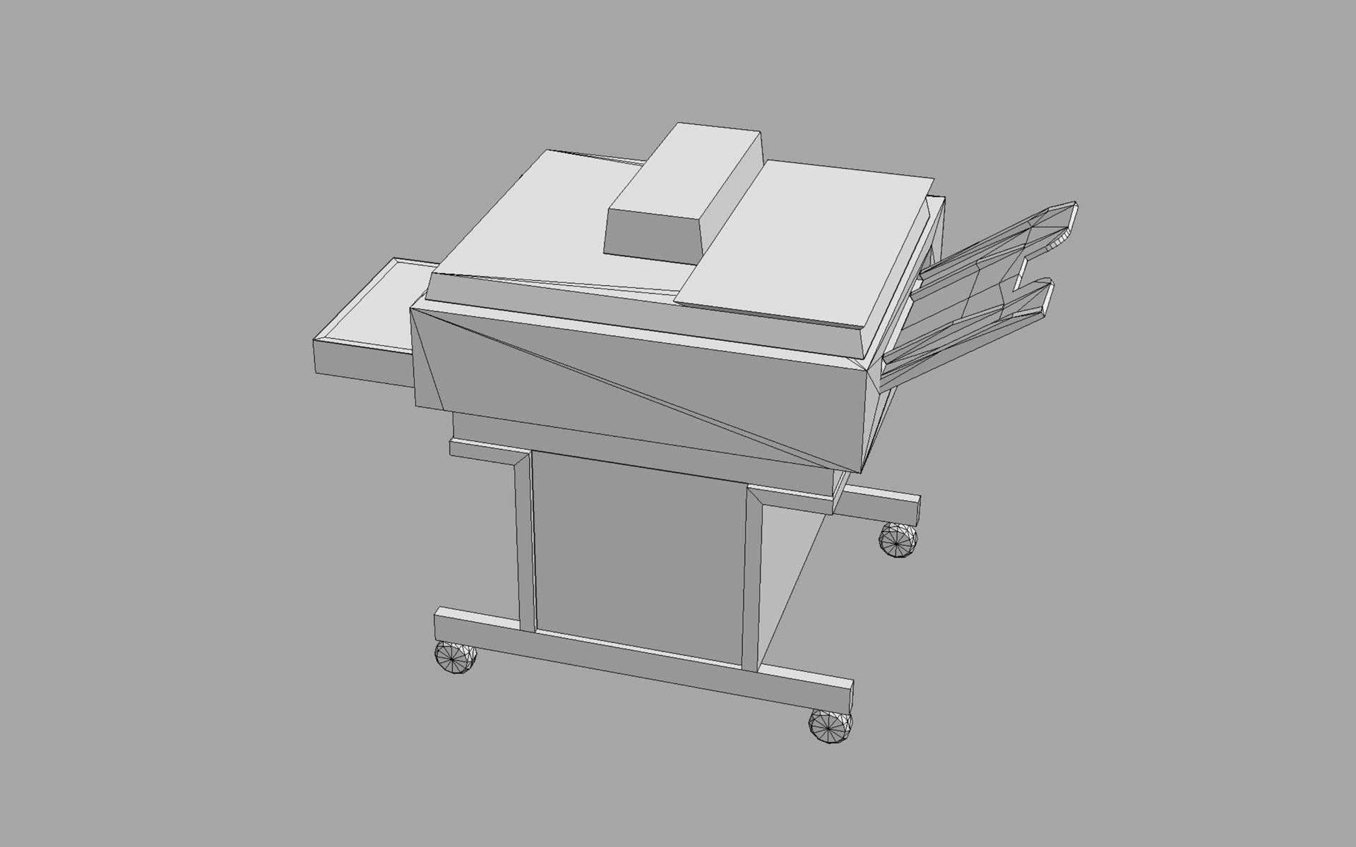 Vintage Retro Photocopier Low-poly 3D model_5