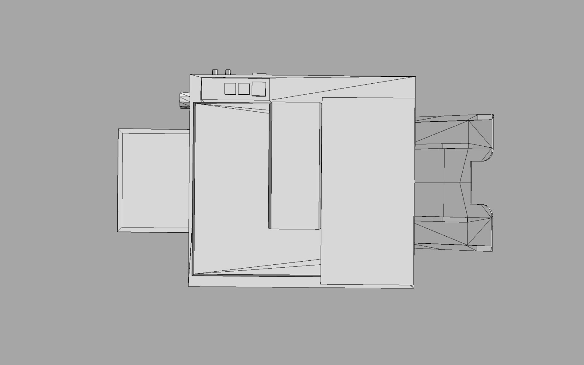 Vintage Retro Photocopier Low-poly 3D model_6