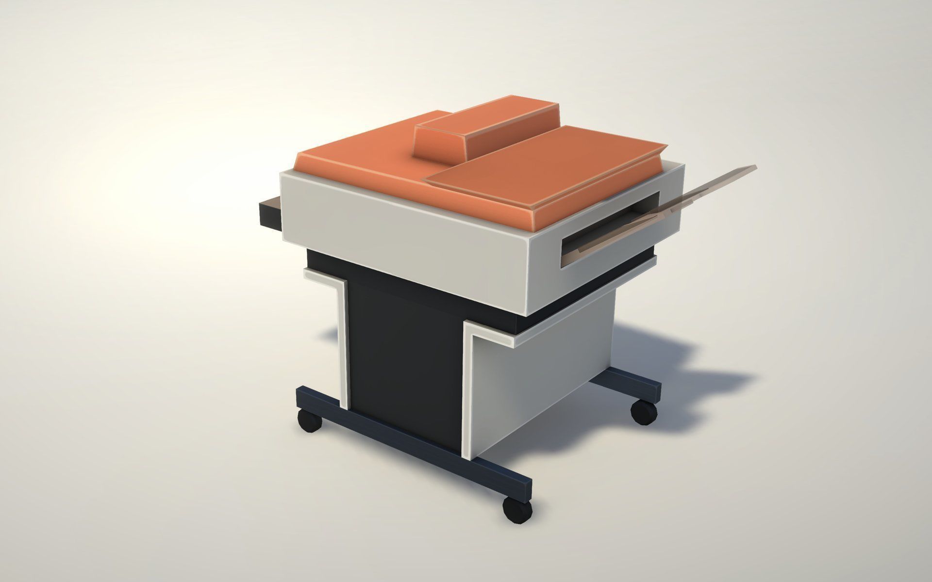 Vintage Retro Photocopier Low-poly 3D model_2