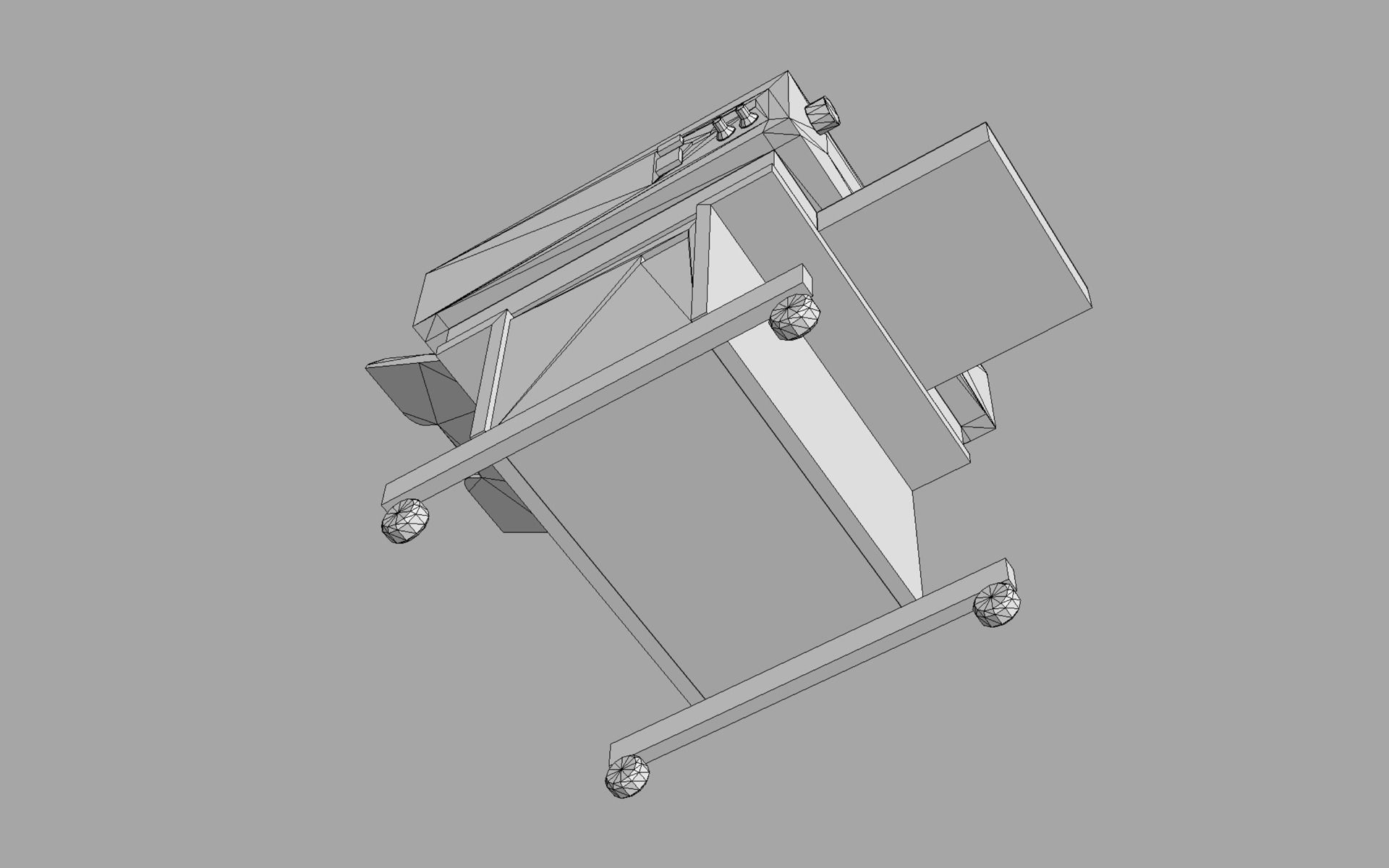 Vintage Retro Photocopier Low-poly 3D model_4