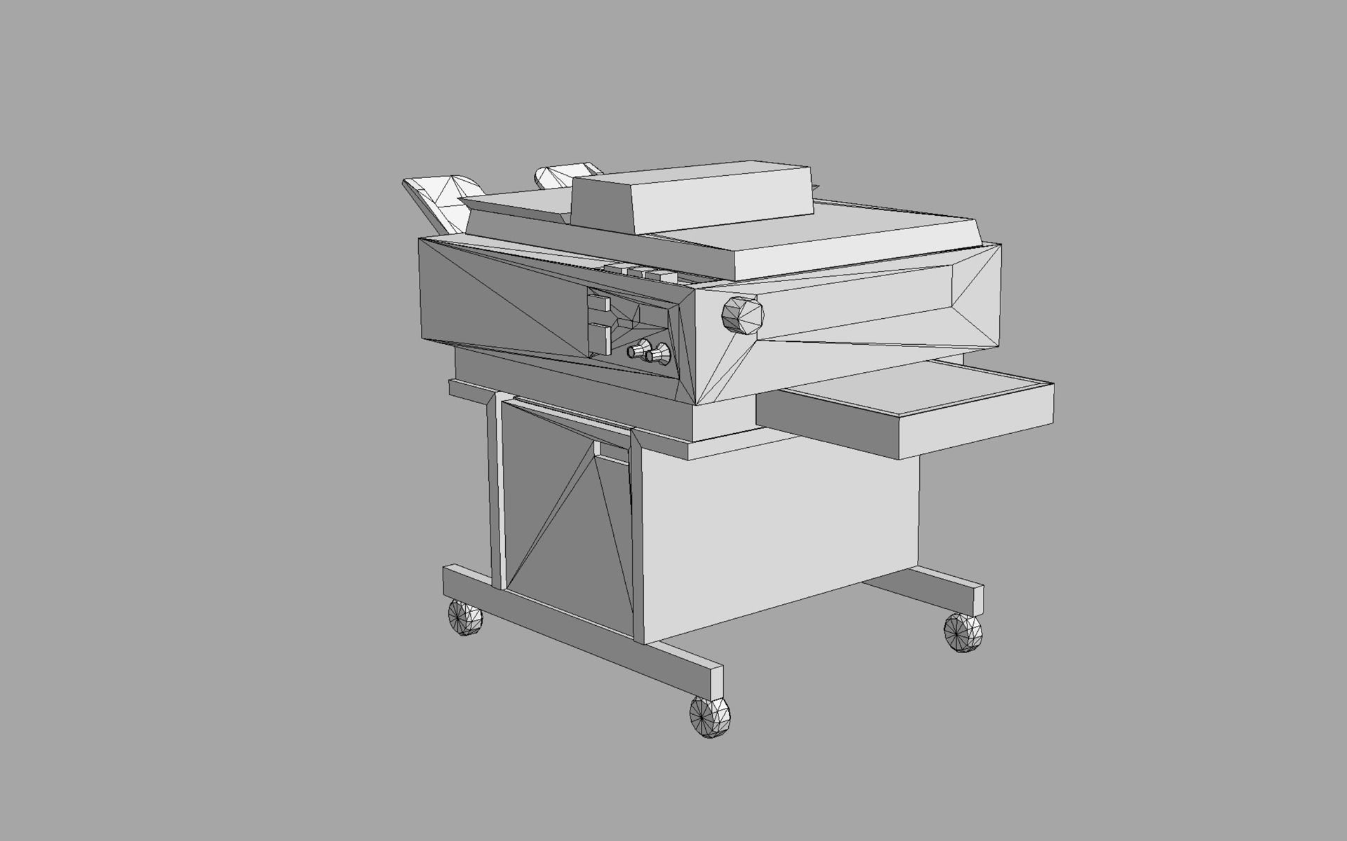 Vintage Retro Photocopier Low-poly 3D model_3