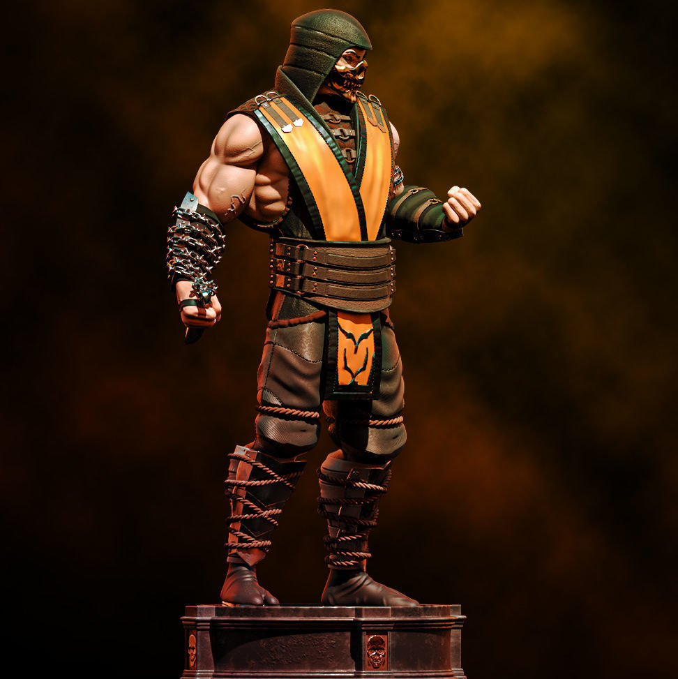 Mortal Kombat Scorpion Fanart - Statue 3D print model_8