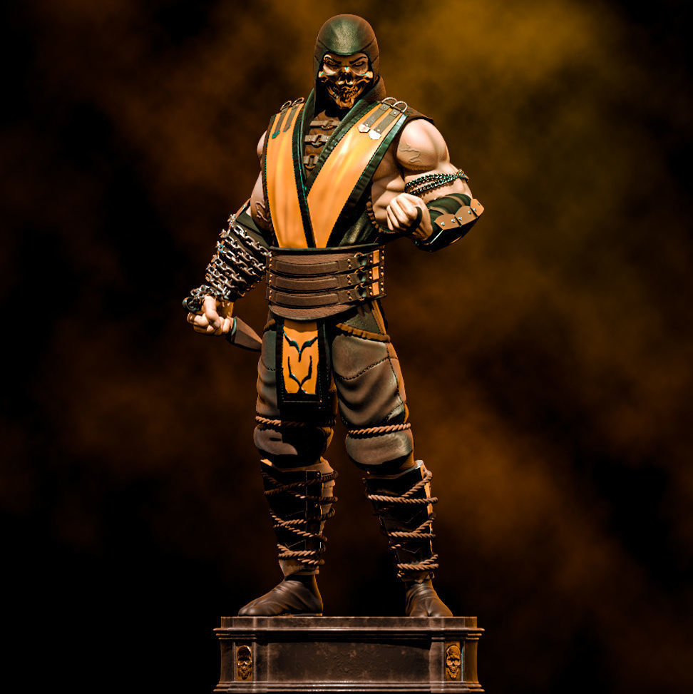 Mortal Kombat Scorpion Fanart - Statue 3D print model_3