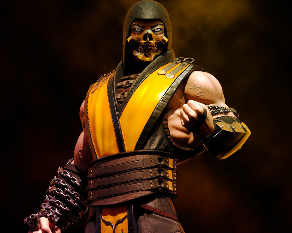 Mortal Kombat Scorpion Fanart - Statue 3D print model_2