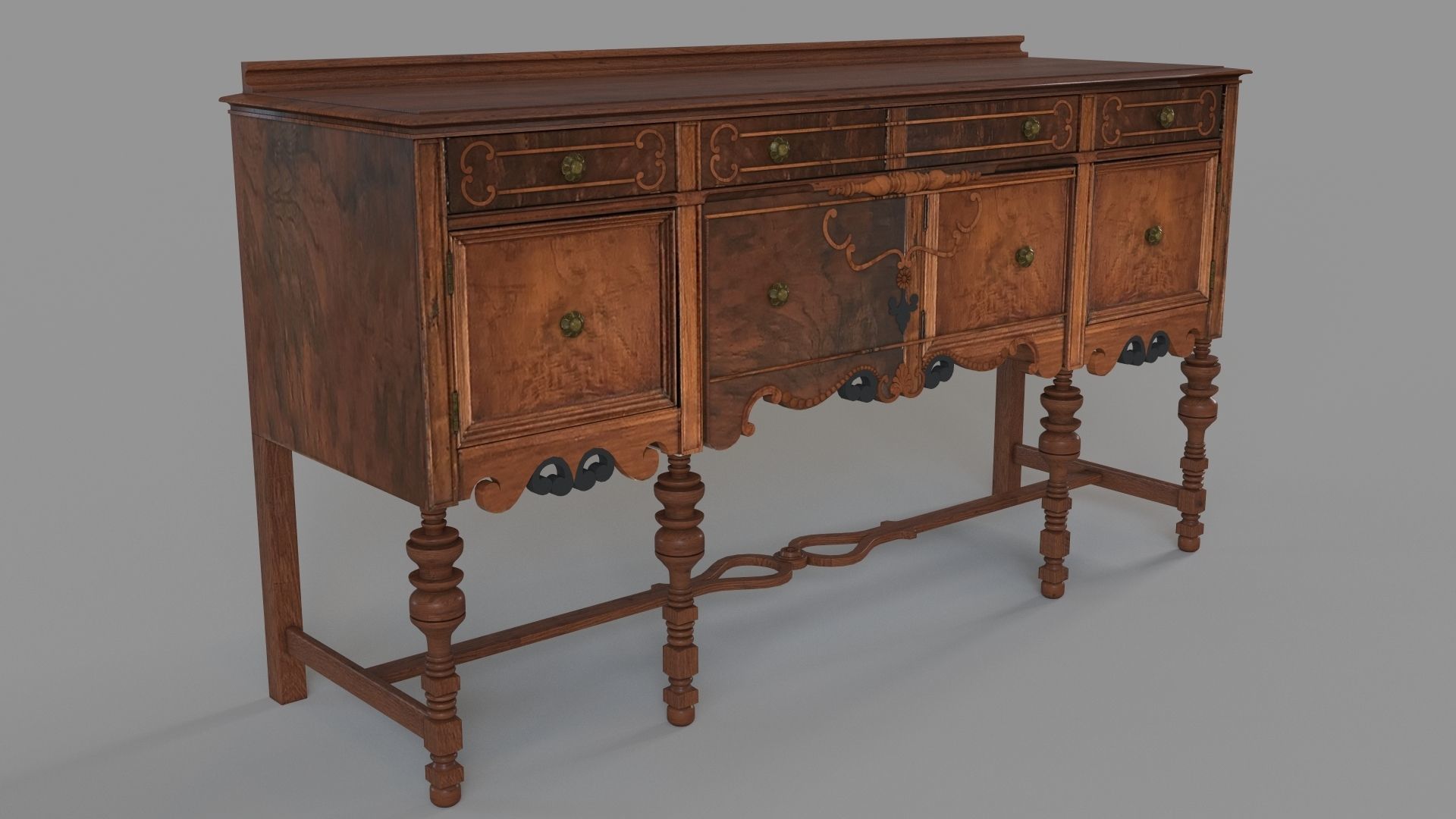 Antique Sideboard 3D model_2