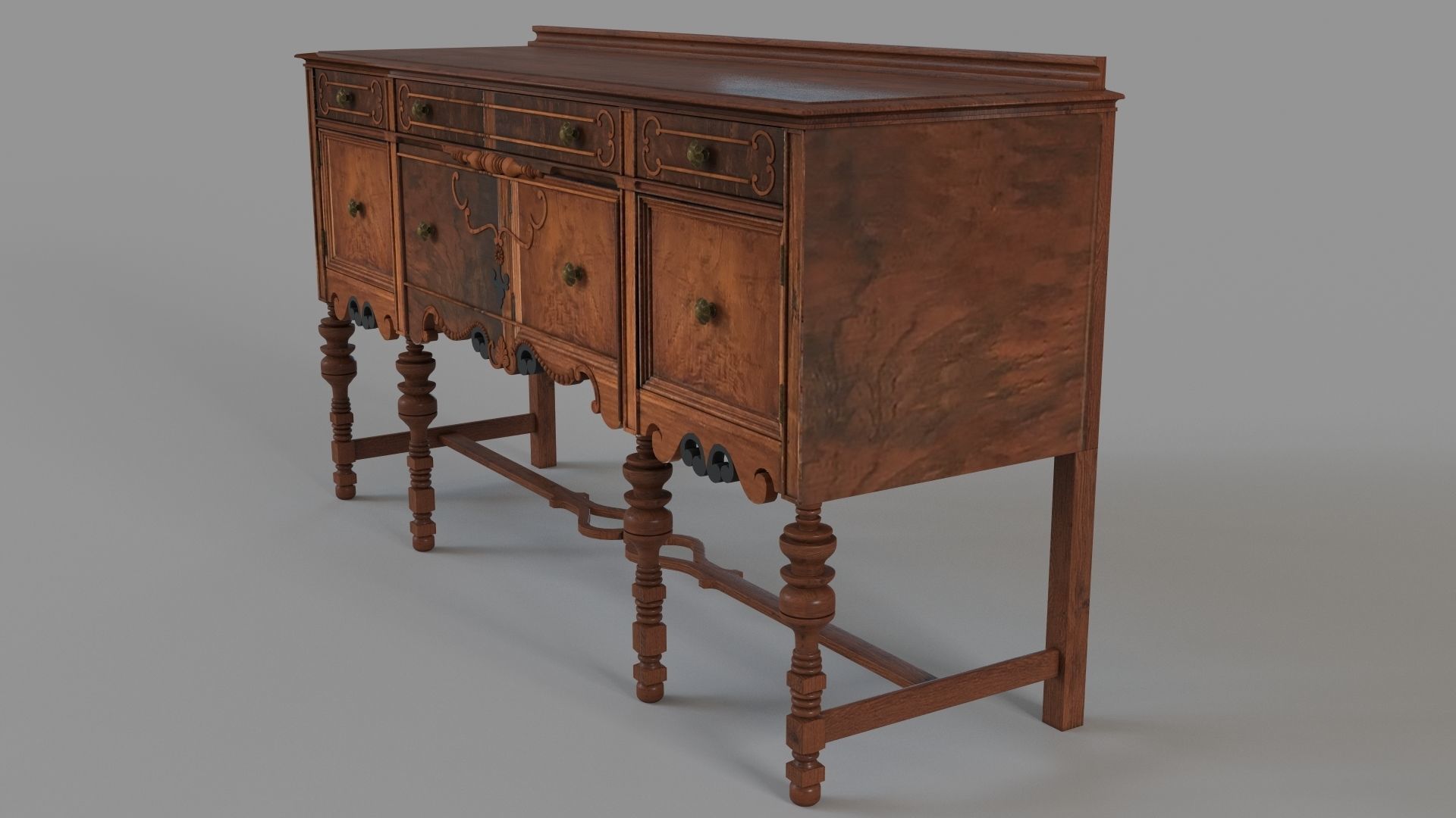 Antique Sideboard 3D model_4
