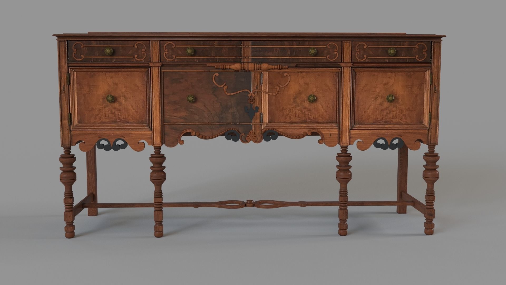 Antique Sideboard 3D model_1