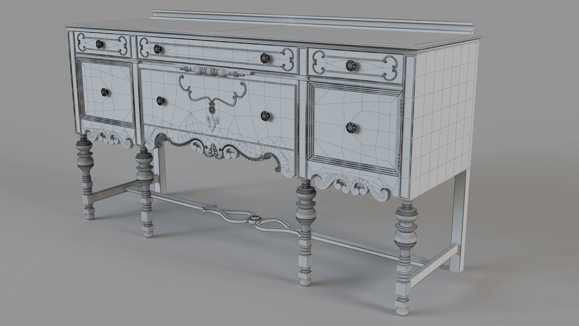 Antique Sideboard 3D model_5