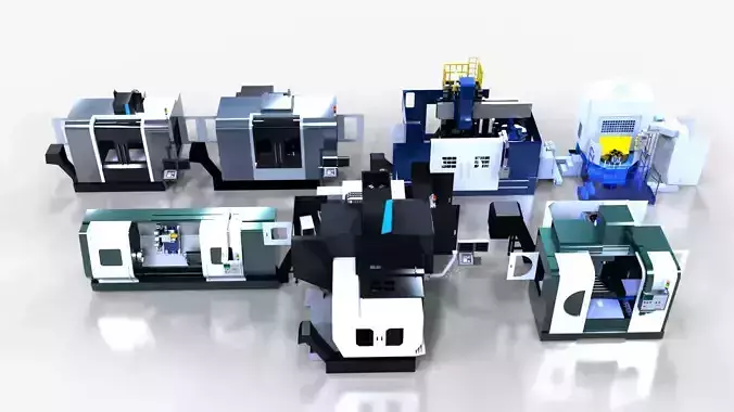 Turning Machines Pack 7 in 1 3D Model Collection