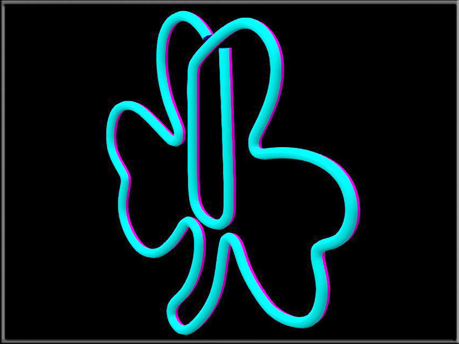 Shamrock Paper Clip Low-poly 3D model_3