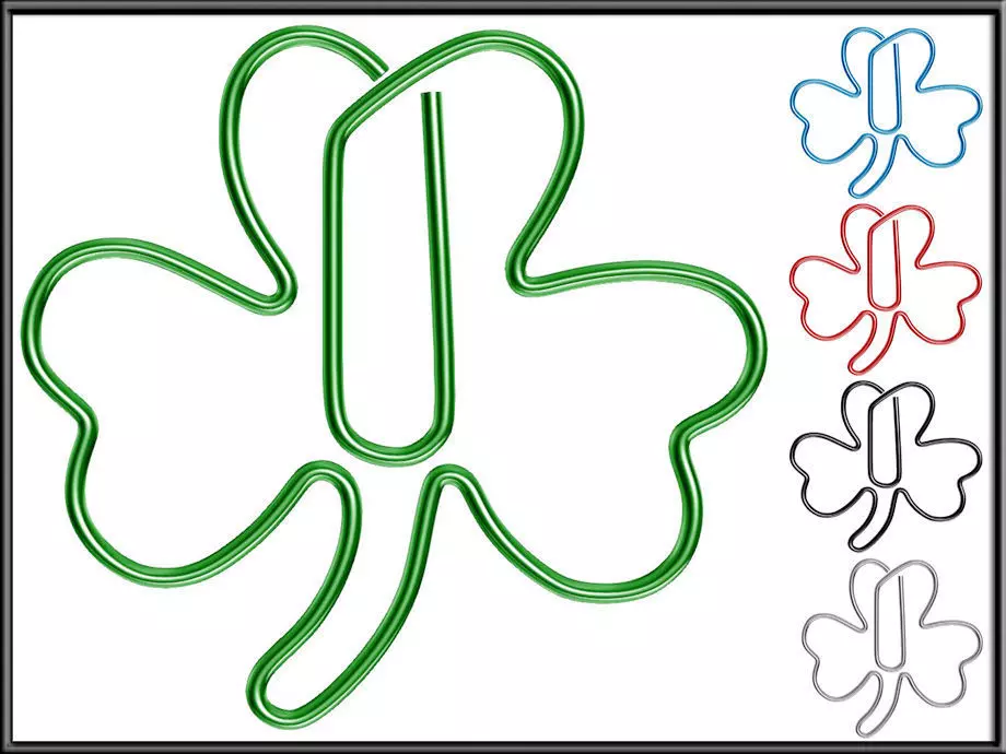 Shamrock Paper Clip Low-poly 3D model_0
