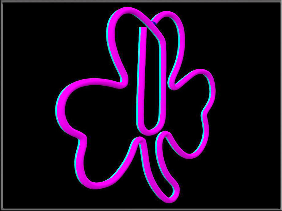 Shamrock Paper Clip Low-poly 3D model_2