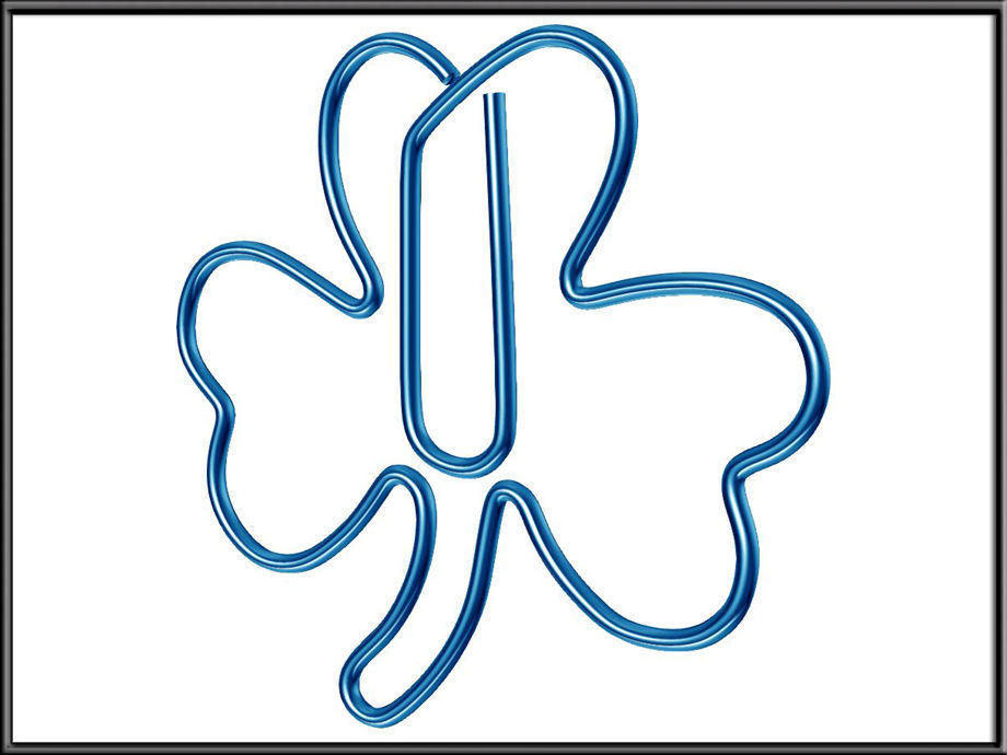 Shamrock Paper Clip Low-poly 3D model_9