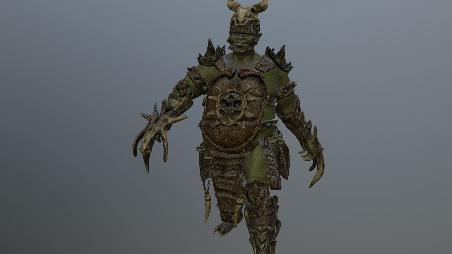 Orc Fat Warrior Low-poly 3D model_5