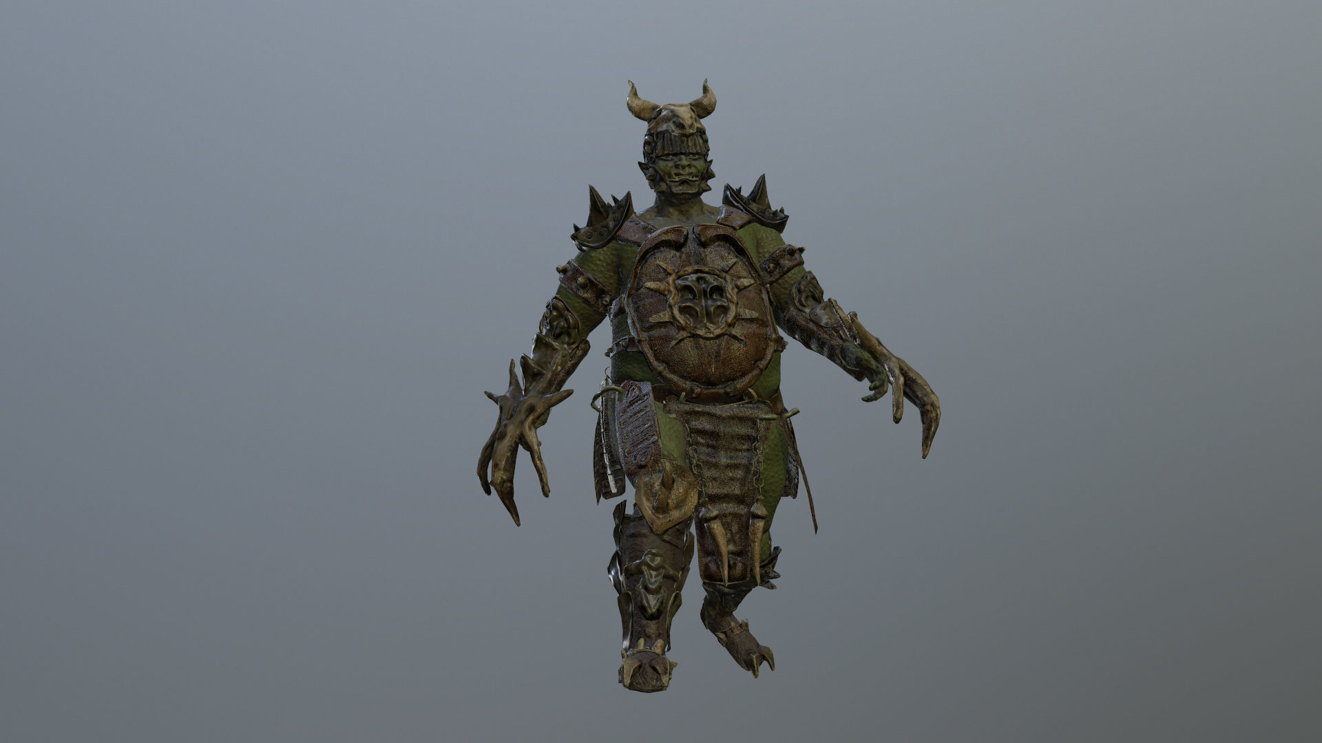 Orc Fat Warrior Low-poly 3D model_7